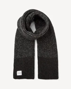 Black Melange Ragg Wool Scarf