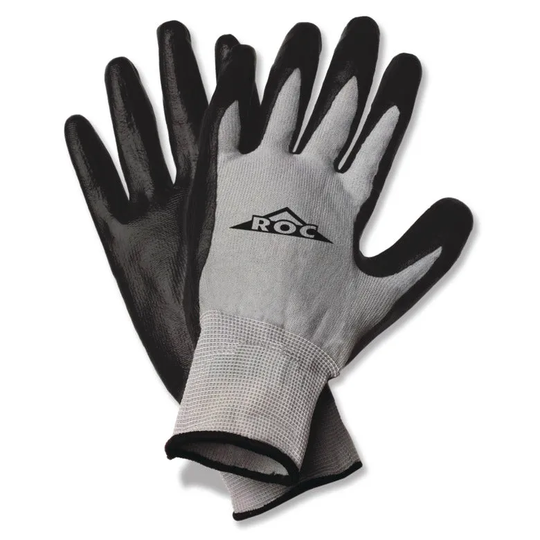Black Nitrile-Dipped Gloves Medium - Gray