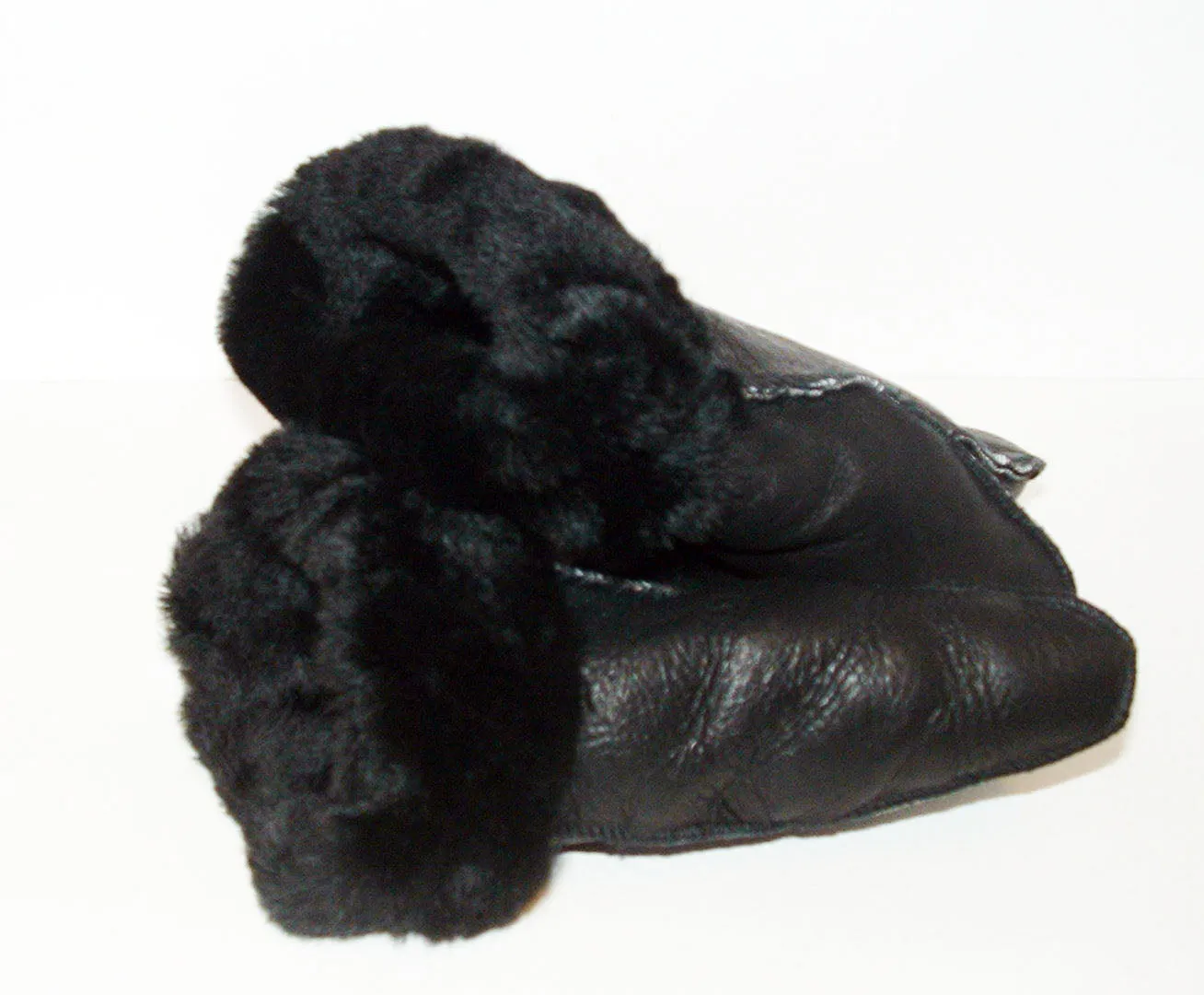 Black Sheepskin Shearling Mittens