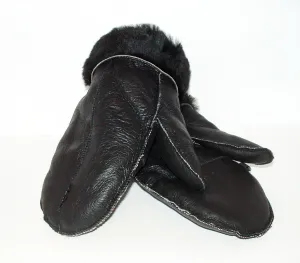 Black Sheepskin Shearling Mittens