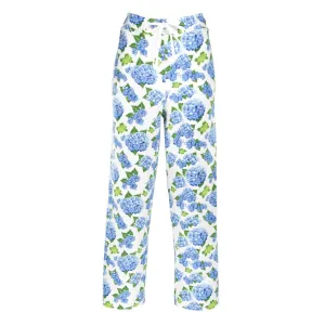 Blue Hydrangea Pj Pant - White/Blue