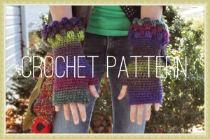 Bobbly Fingerless Gloves - Crochet Pattern