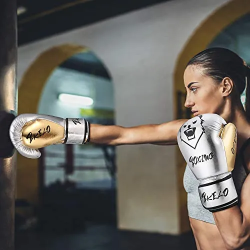 Boxing Gloves, Training Fight Gloves Kickboxing Gel Sparring Gloves, Muay Thai Style Punching Heavy Bag Mitts Pro Grade for Men & Women
