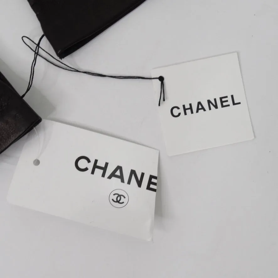 Brand New Chanel FW2020 Interlocking C Logo Leather Fingerless Gloves