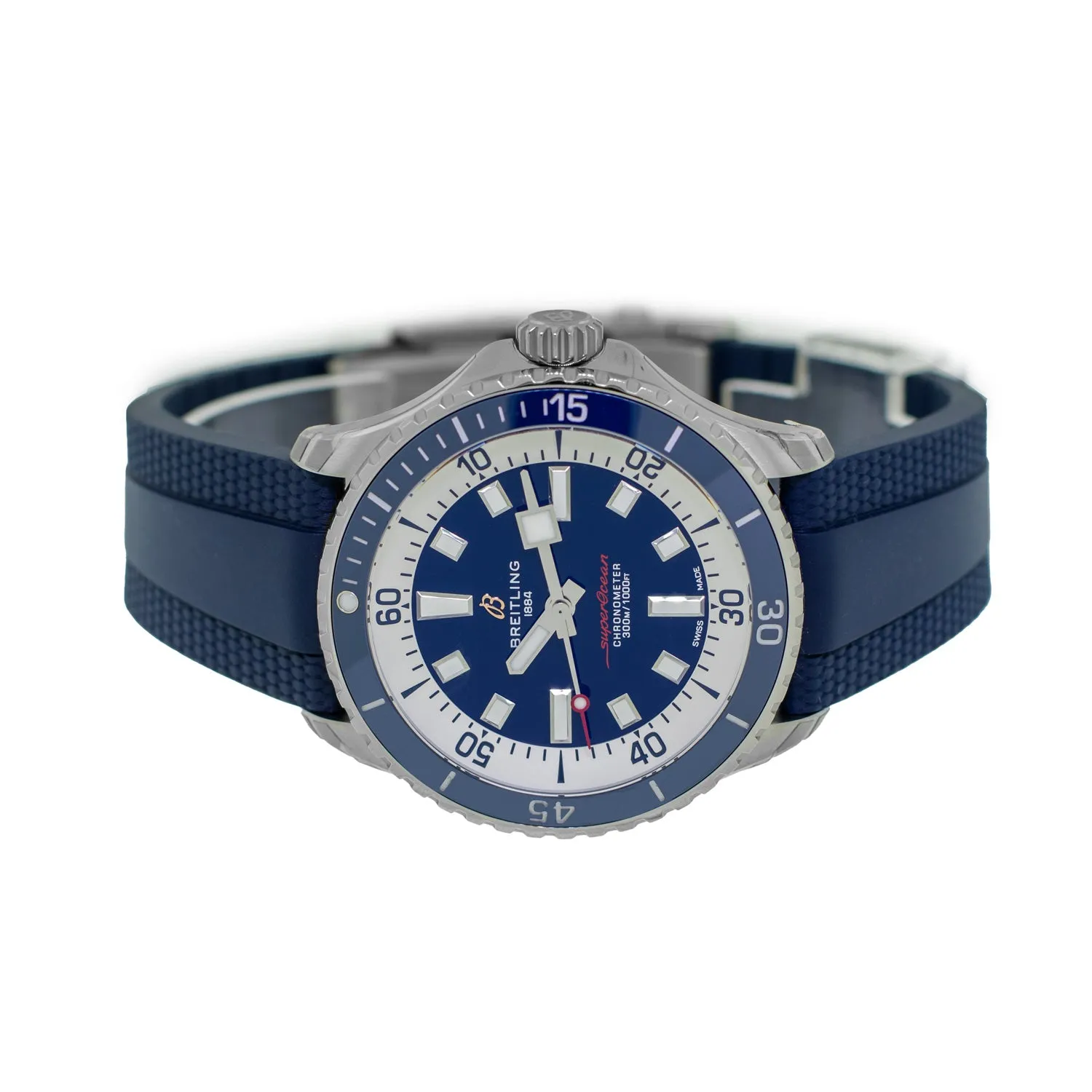 Breitling Superocean 42mm Stainless Steel Blue Index Dial Blue Bezel A17375