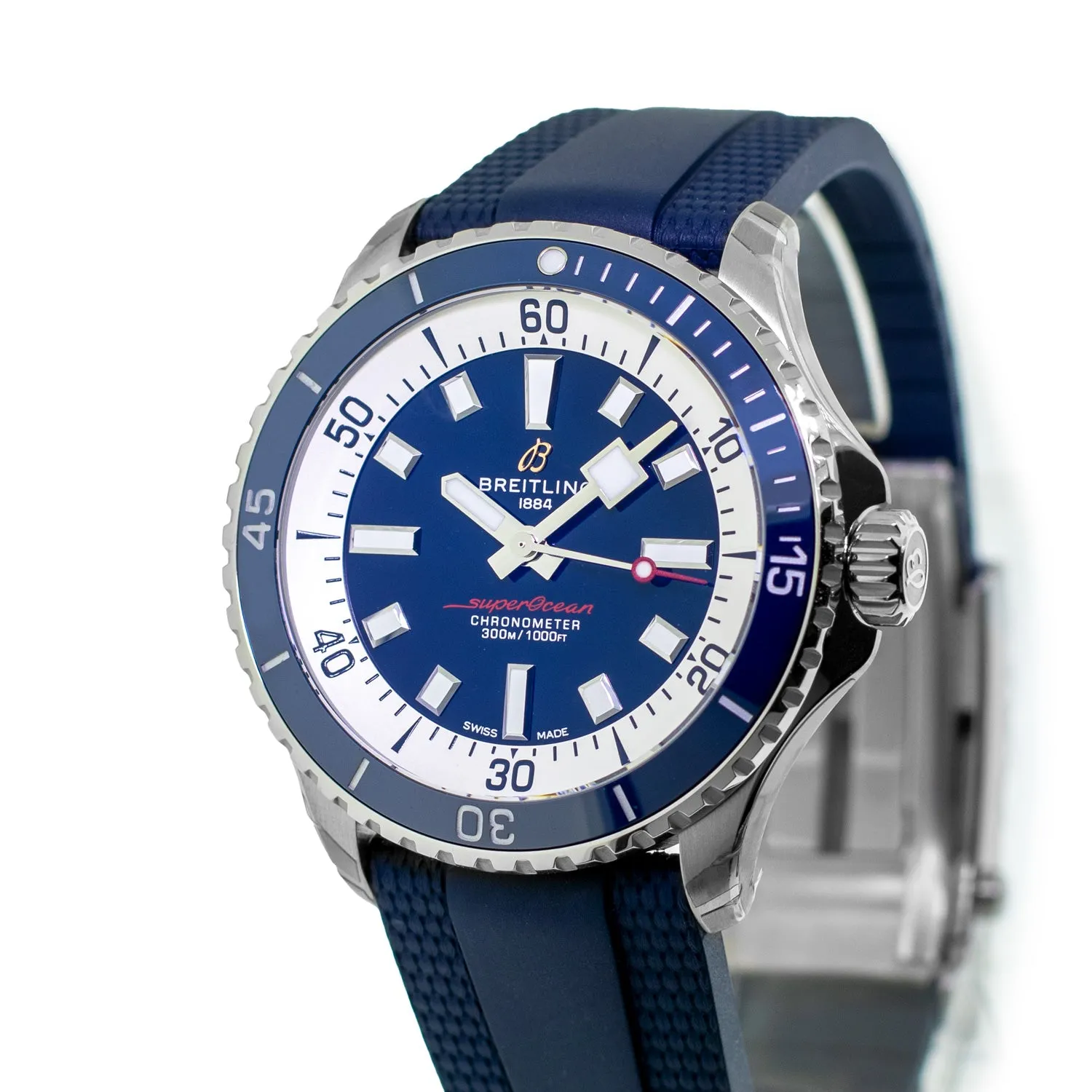 Breitling Superocean 42mm Stainless Steel Blue Index Dial Blue Bezel A17375
