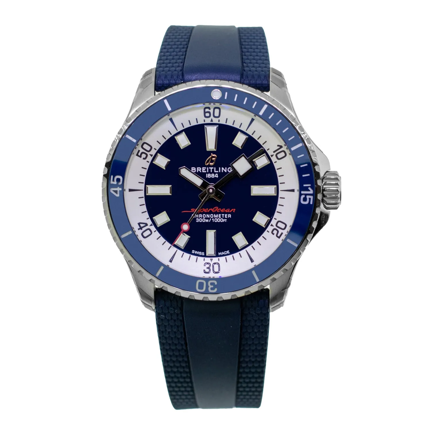 Breitling Superocean 42mm Stainless Steel Blue Index Dial Blue Bezel A17375