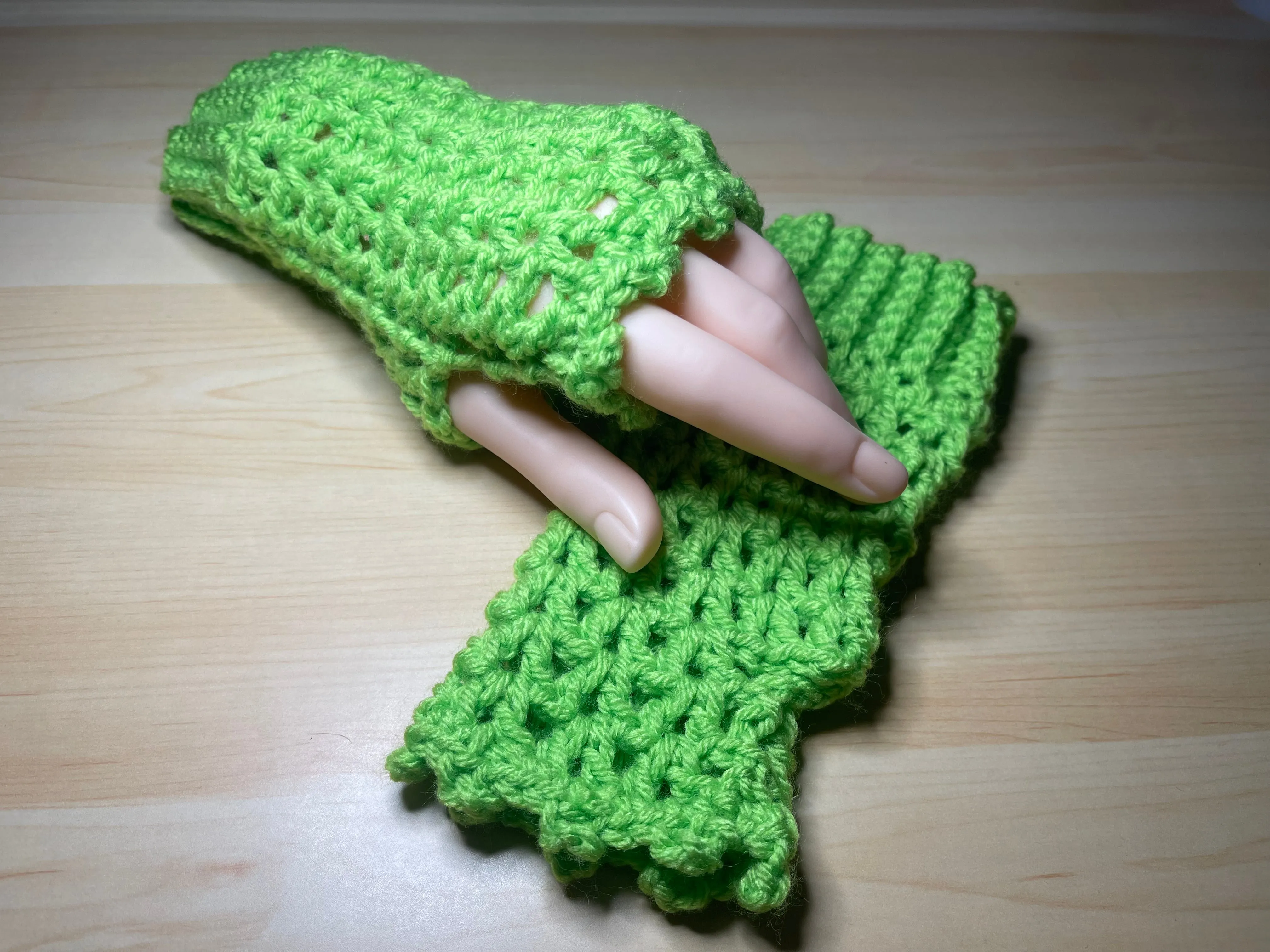 Bright Green Fingerless Gloves