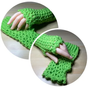 Bright Green Fingerless Gloves