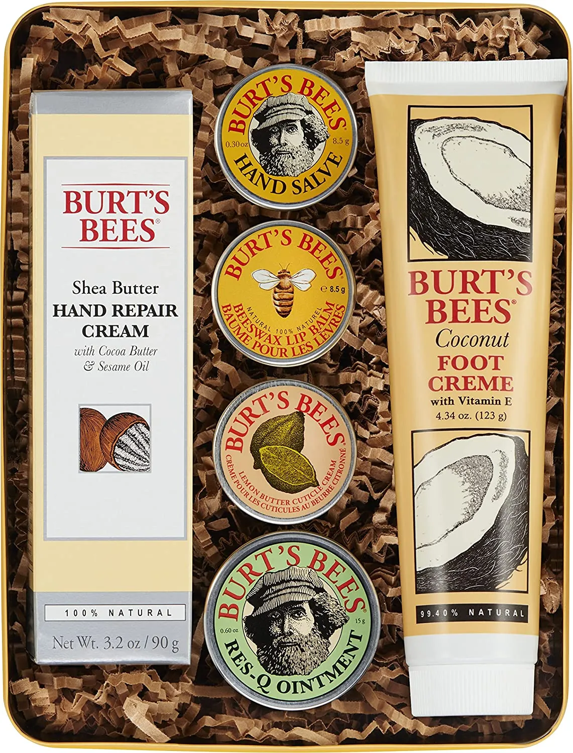 Burt's Bees Gift Set, 3 Hand Repair Moisturizing Products - Almond & Milk Cream, Lemon Butter Cuticle Cream, Shea Butter Cream, with Gloves