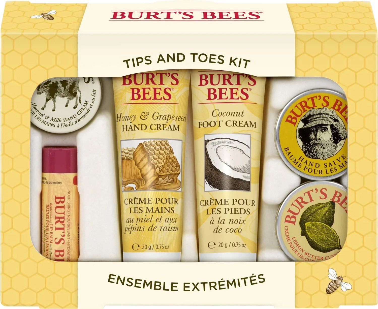 Burt's Bees Gift Set, 3 Hand Repair Moisturizing Products - Almond & Milk Cream, Lemon Butter Cuticle Cream, Shea Butter Cream, with Gloves