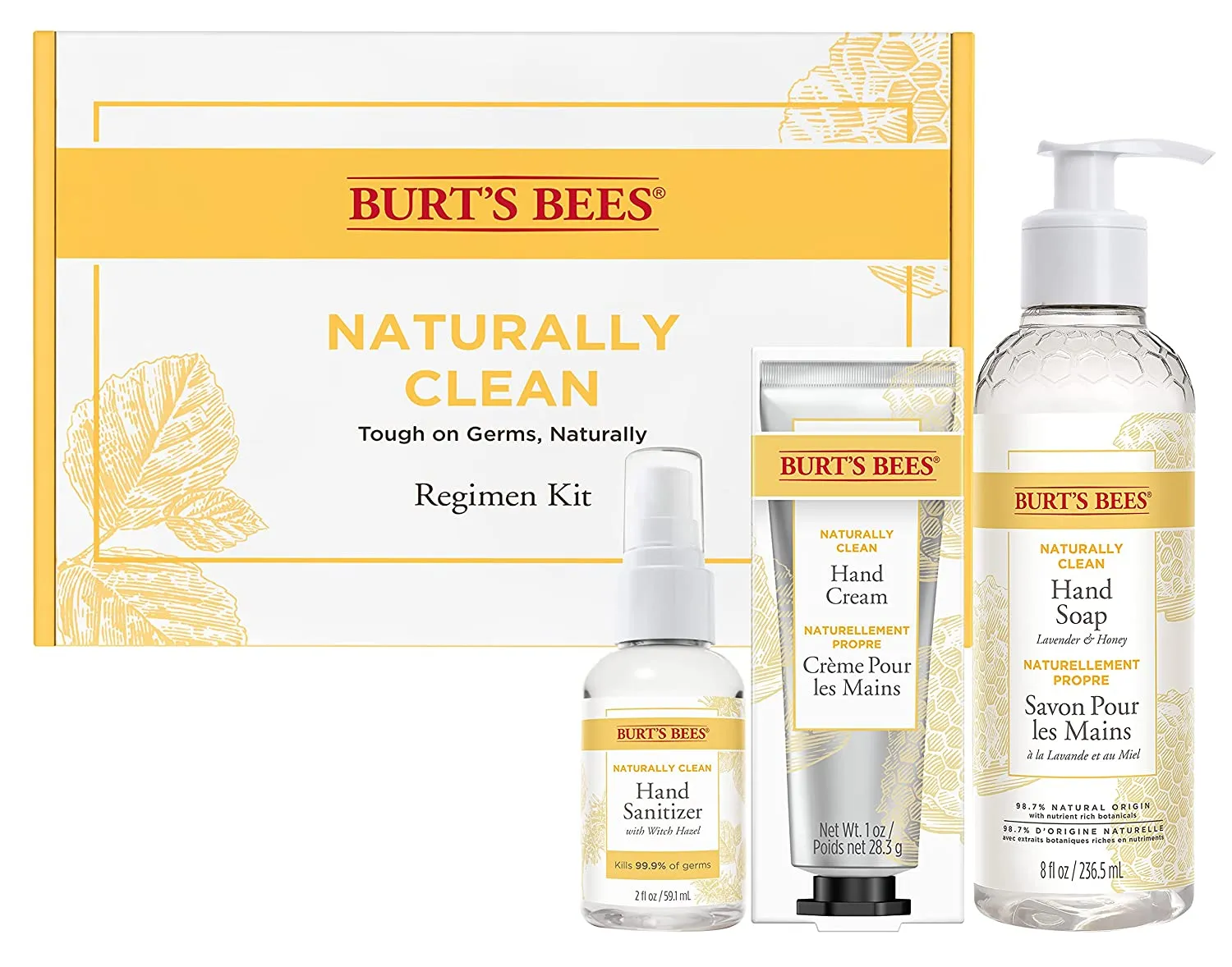 Burt's Bees Gift Set, 3 Hand Repair Moisturizing Products - Almond & Milk Cream, Lemon Butter Cuticle Cream, Shea Butter Cream, with Gloves