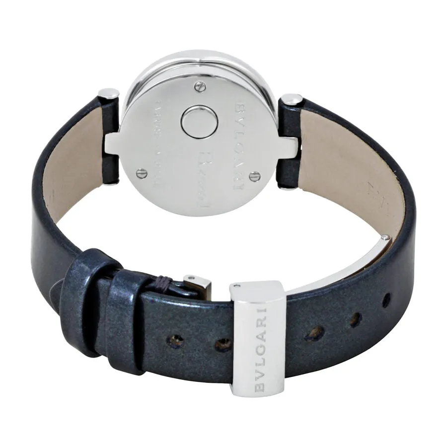Bvlgari B.zero1 Black Dial Black Leather Strap Ladies Watch 100907