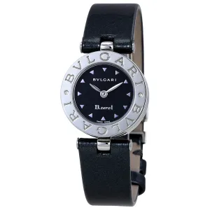 Bvlgari B.zero1 Black Dial Black Leather Strap Ladies Watch 100907