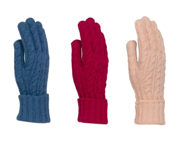 Cable Knit Gloves - 3 Colour Options