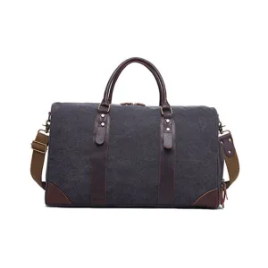 Canvas Duffle Bag Vintage Canvas Travel Weekend Bag Carry On Bag With Shoes Compartment