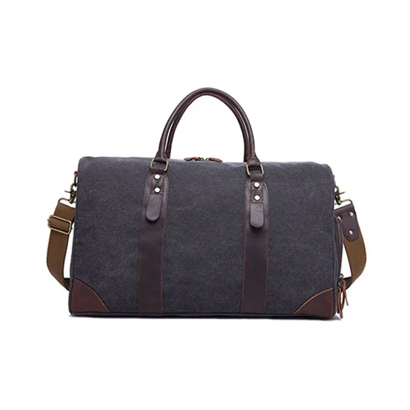 Canvas Duffle Bag Vintage Canvas Travel Weekend Bag Carry On Bag With Shoes Compartment