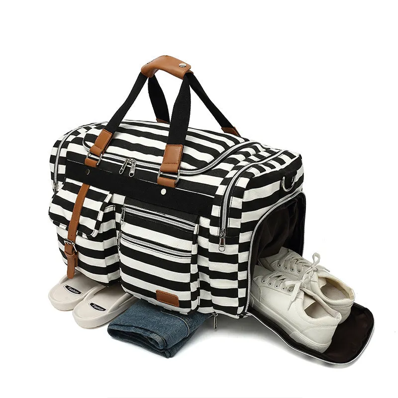 Canvas Leather Duffle Bag Canvas Travel Bag With Shoes Compartment Waterproof Canvas Gym Bags Travel Gift YY016