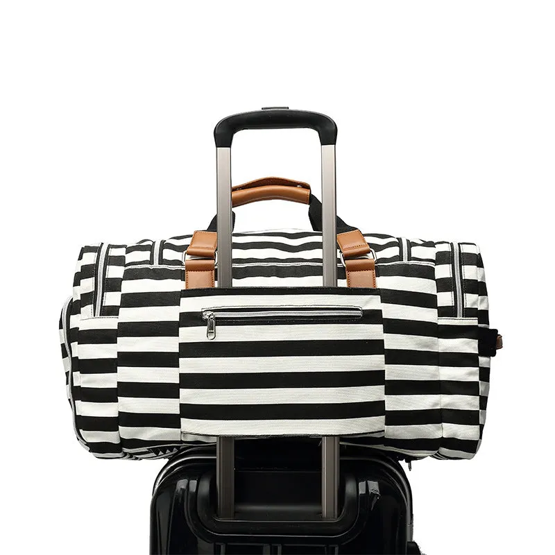 Canvas Leather Duffle Bag Canvas Travel Bag With Shoes Compartment Waterproof Canvas Gym Bags Travel Gift YY016