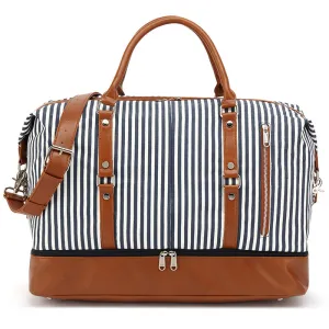 Canvas Travel Bag Waterproof Canvas Gym Bag Stylish Canvas Leather Duffel Bag Unisex Weekender Bag