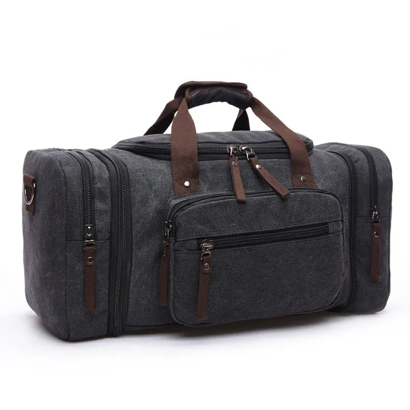 Canvas Travel Duffel Bag Canvas Weekend Bag Casual Carry On Bag For Men And Women