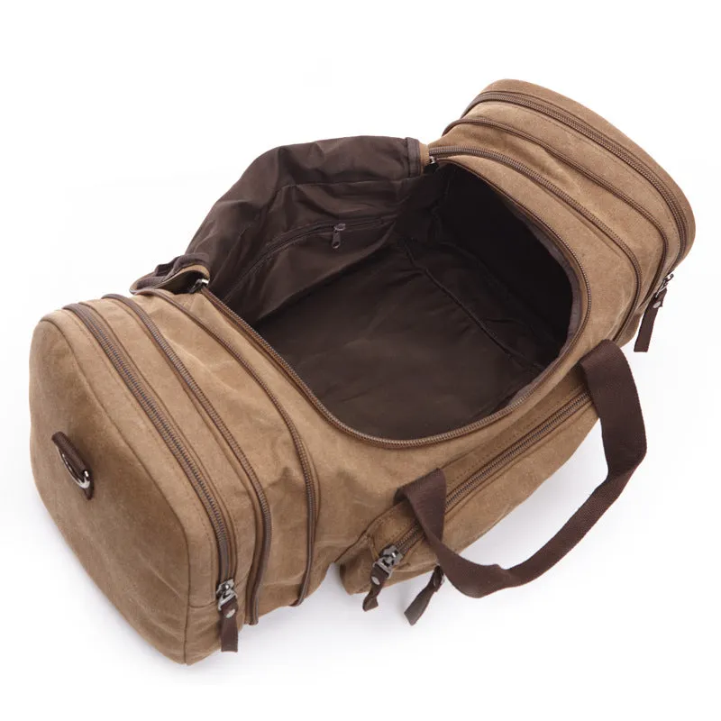 Canvas Travel Duffel Bag Canvas Weekend Bag Casual Carry On Bag For Men And Women