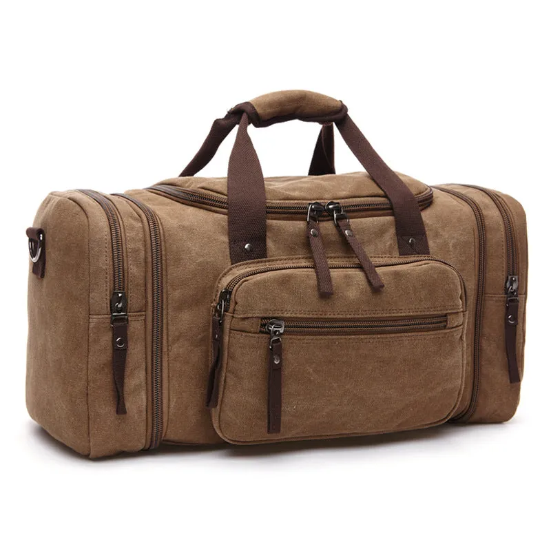 Canvas Travel Duffel Bag Canvas Weekend Bag Casual Carry On Bag For Men And Women