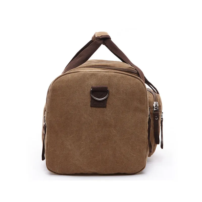 Canvas Travel Duffel Bag Canvas Weekend Bag Casual Carry On Bag For Men And Women