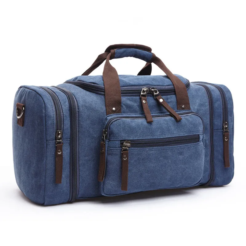 Canvas Travel Duffel Bag Canvas Weekend Bag Casual Carry On Bag For Men And Women