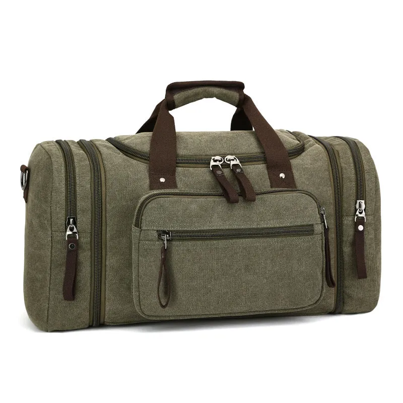 Canvas Travel Duffel Bag Canvas Weekend Bag Casual Carry On Bag For Men And Women