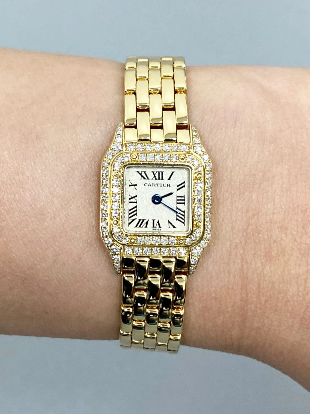 Cartier Panthere Mini WF3163B9 Diamond 18K Yellow Gold Ladies Watch