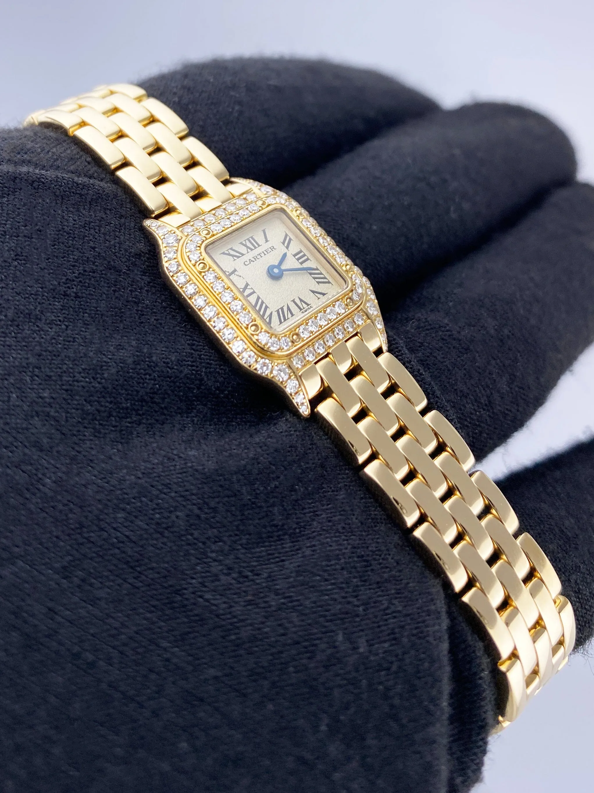 Cartier Panthere Mini WF3163B9 Diamond 18K Yellow Gold Ladies Watch