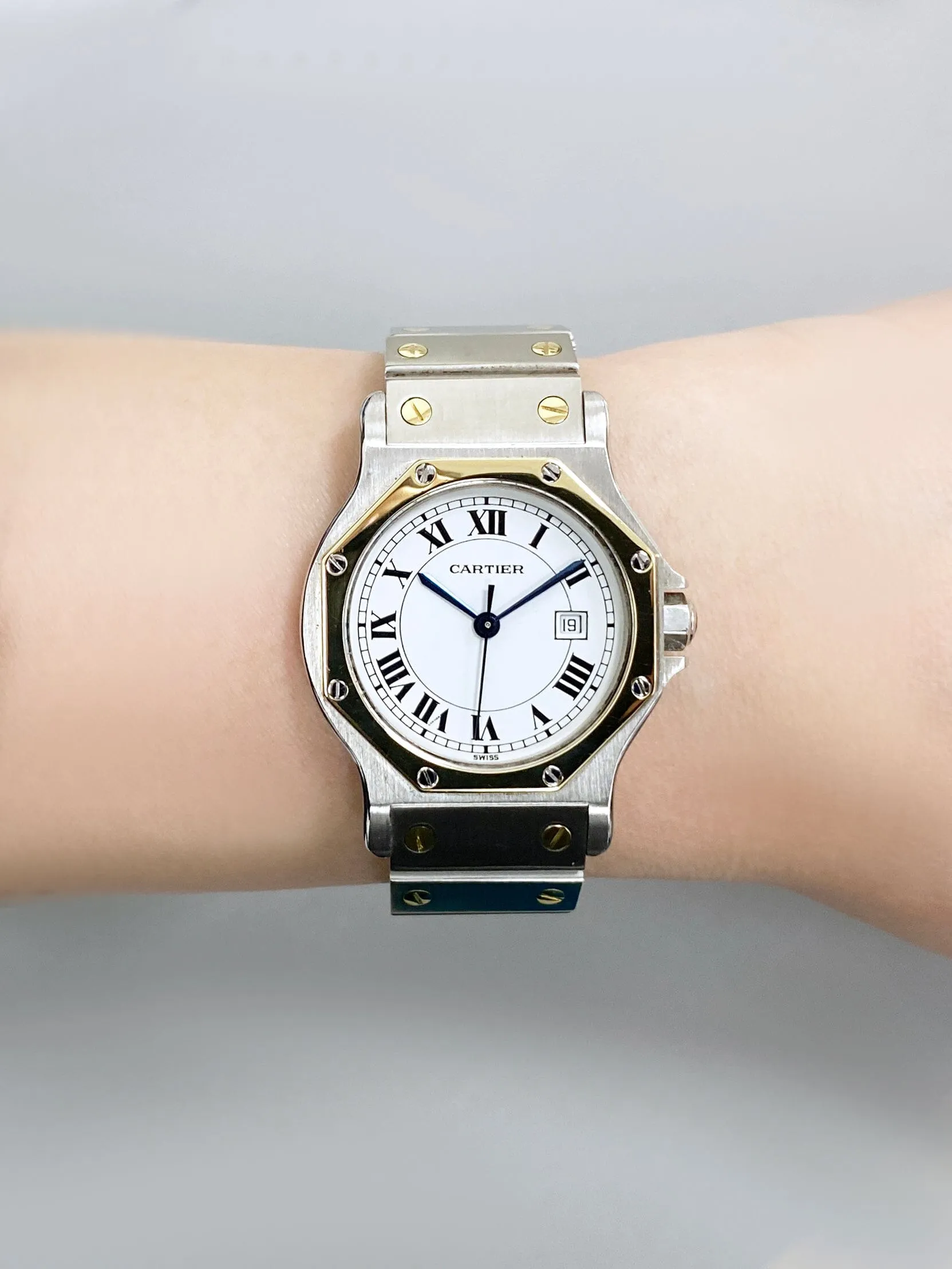 Cartier Santos Octagon 2966 Two Tone Ladies Watch