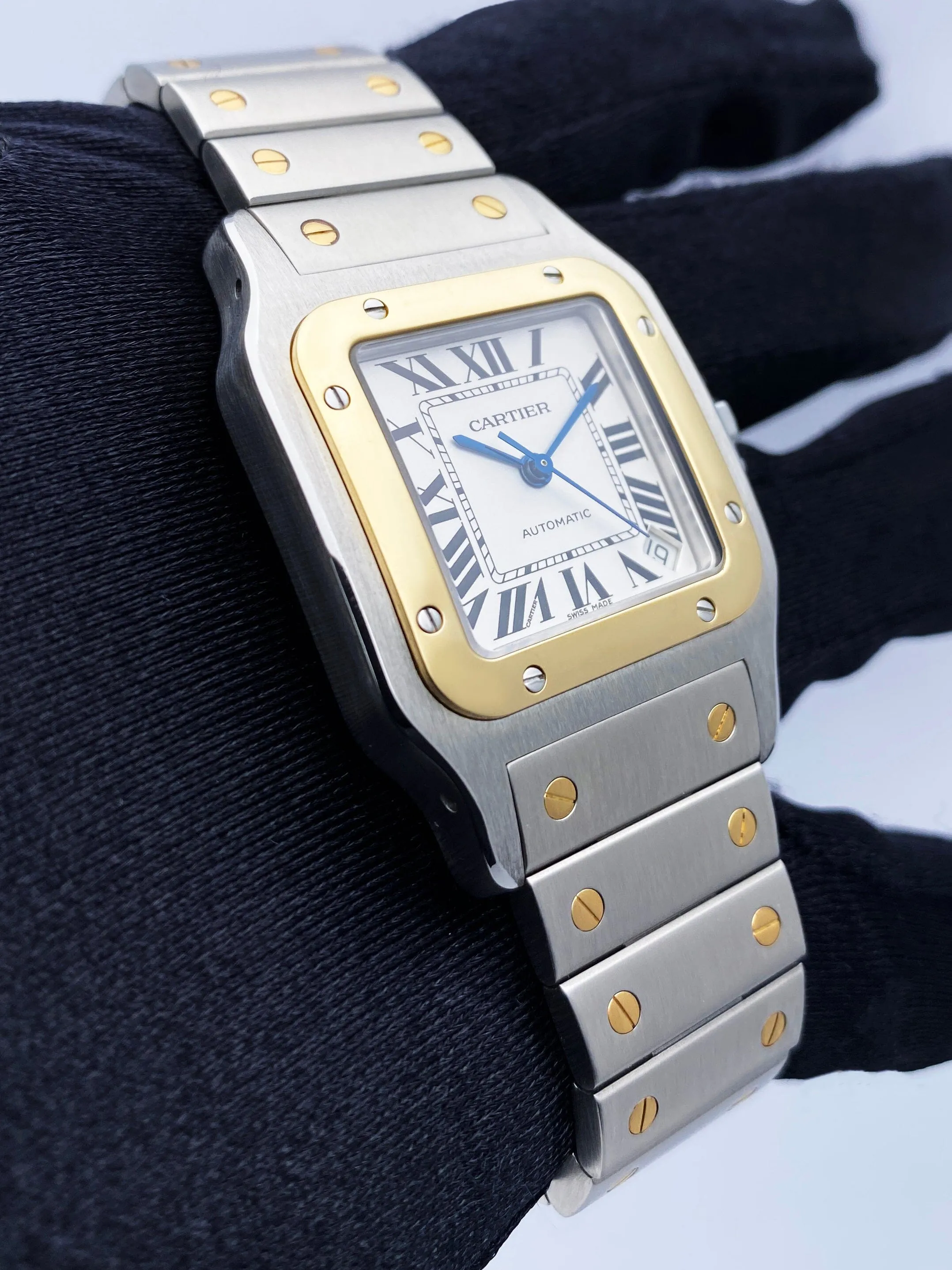 Cartier Santos W20099C4 Two-Tone Mens Watch Box Papers