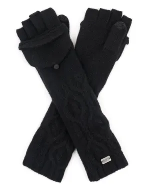 Cashmere Cable Pop-Top Tech Gloves