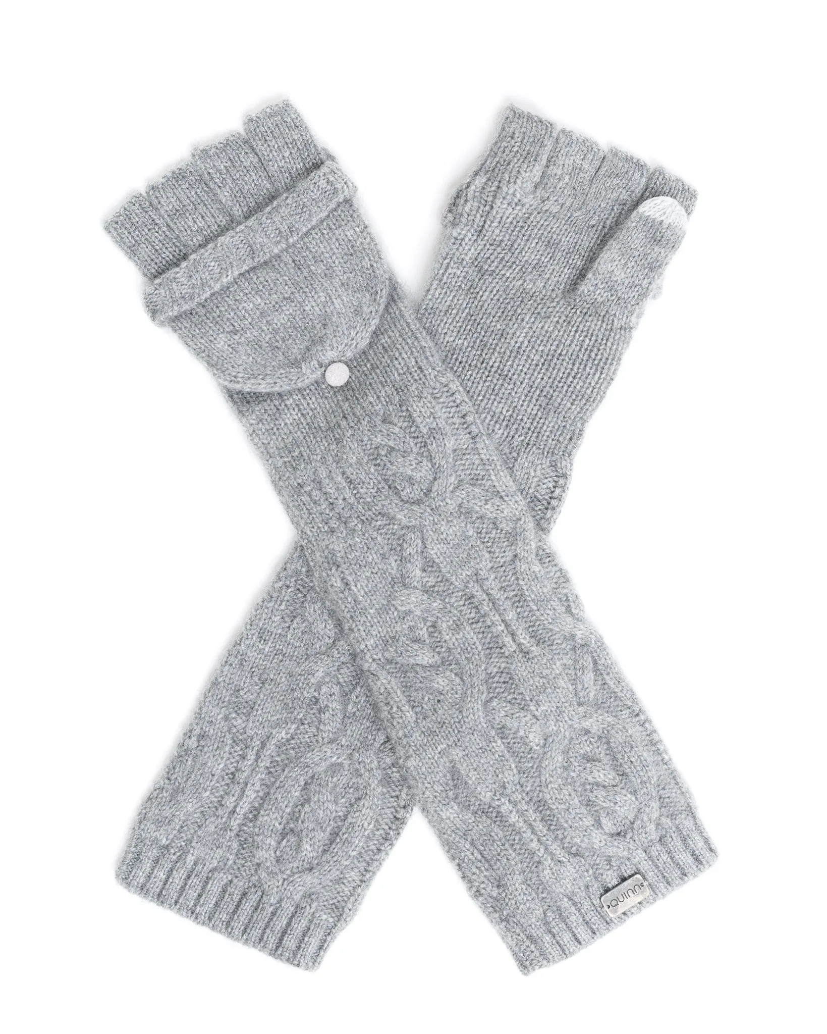 Cashmere Cable Pop-Top Tech Gloves