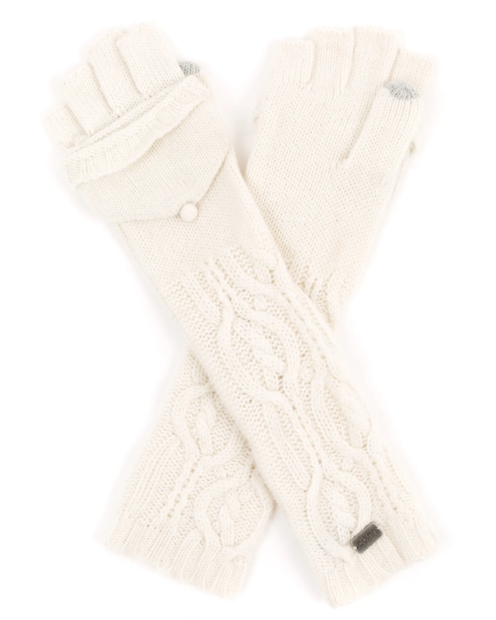 Cashmere Cable Pop-Top Tech Gloves