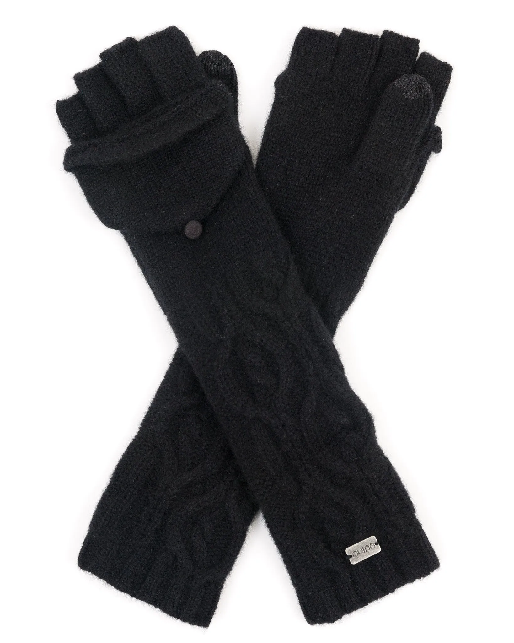 Cashmere Cable Pop-Top Tech Gloves