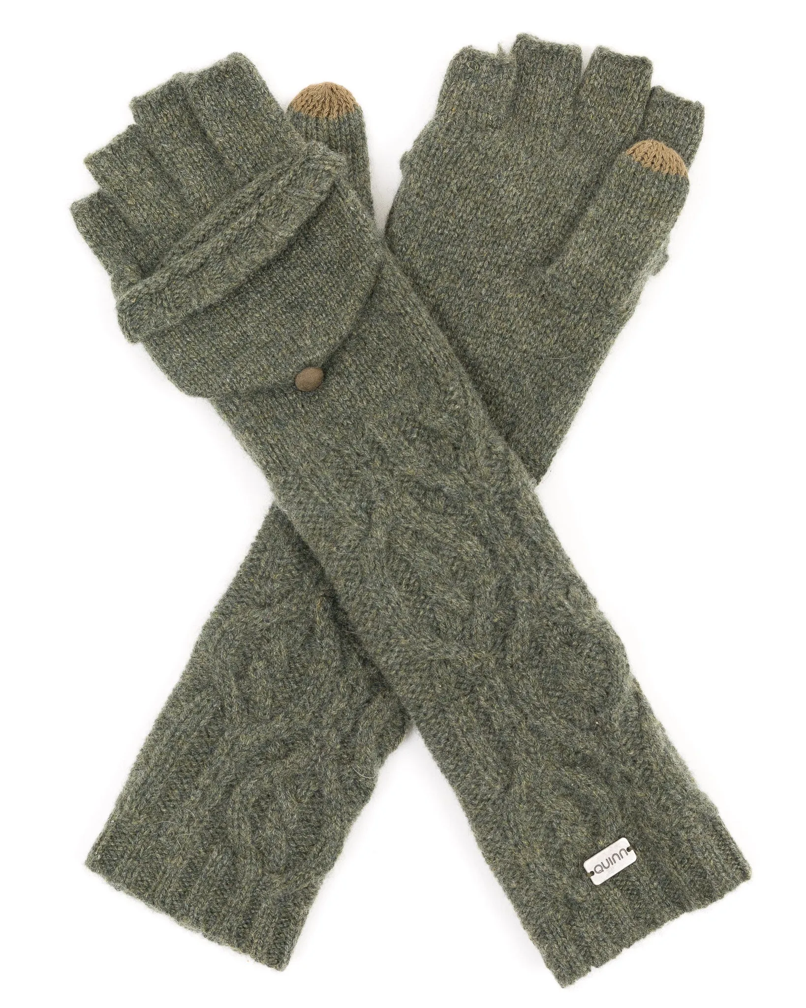 Cashmere Cable Pop-Top Tech Gloves