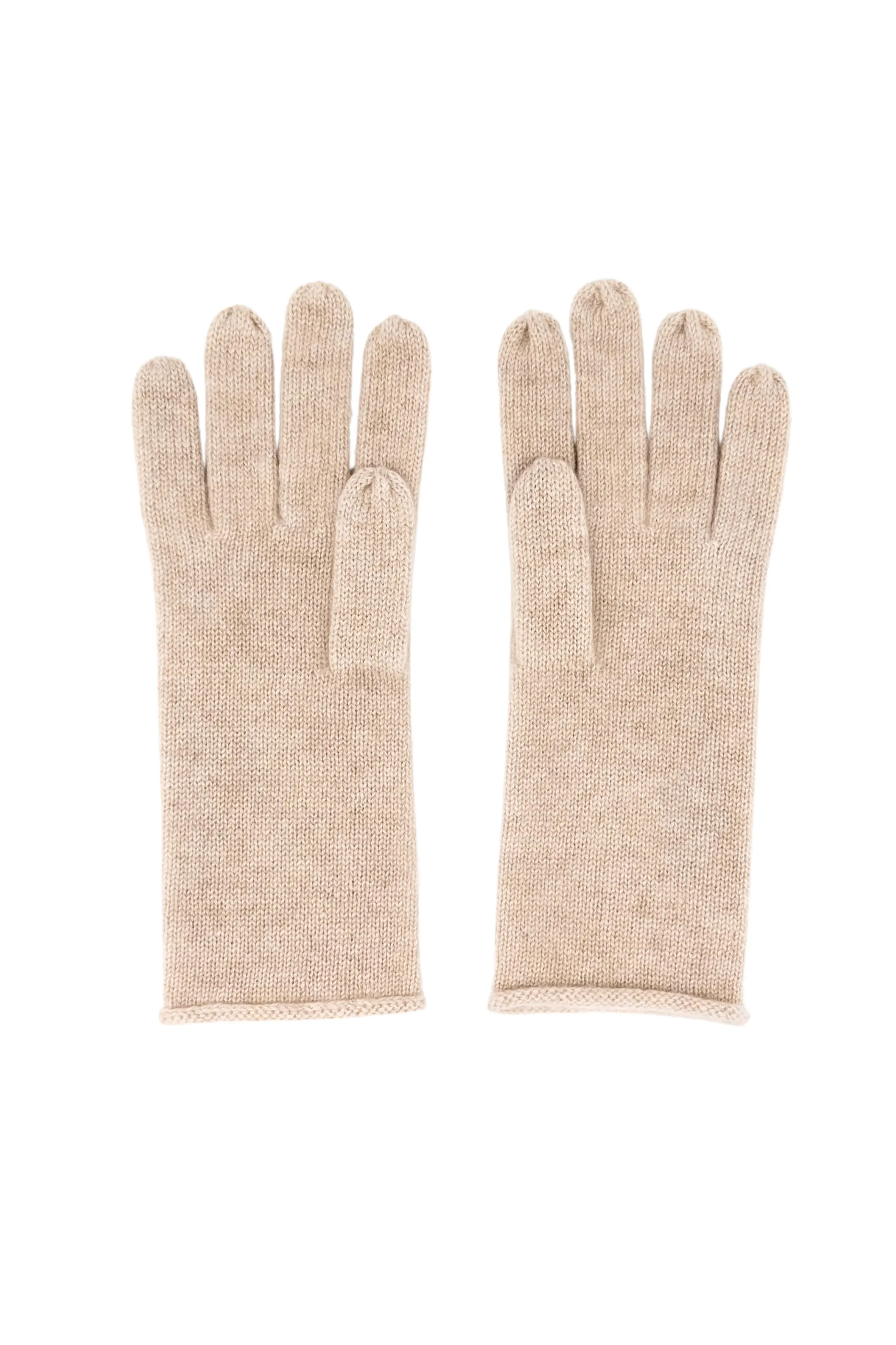 Cashmere Fine Knit Gloves - Cream