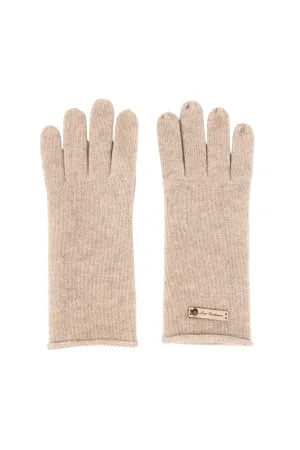Cashmere Fine Knit Gloves - Cream
