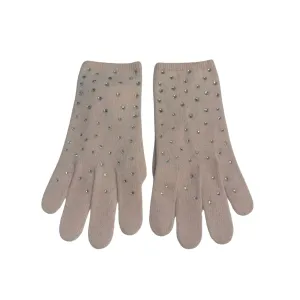 Cashmere Full Finger Gloves w. Swarovski Crystals