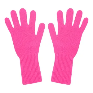 cashmere gloves - hot pink