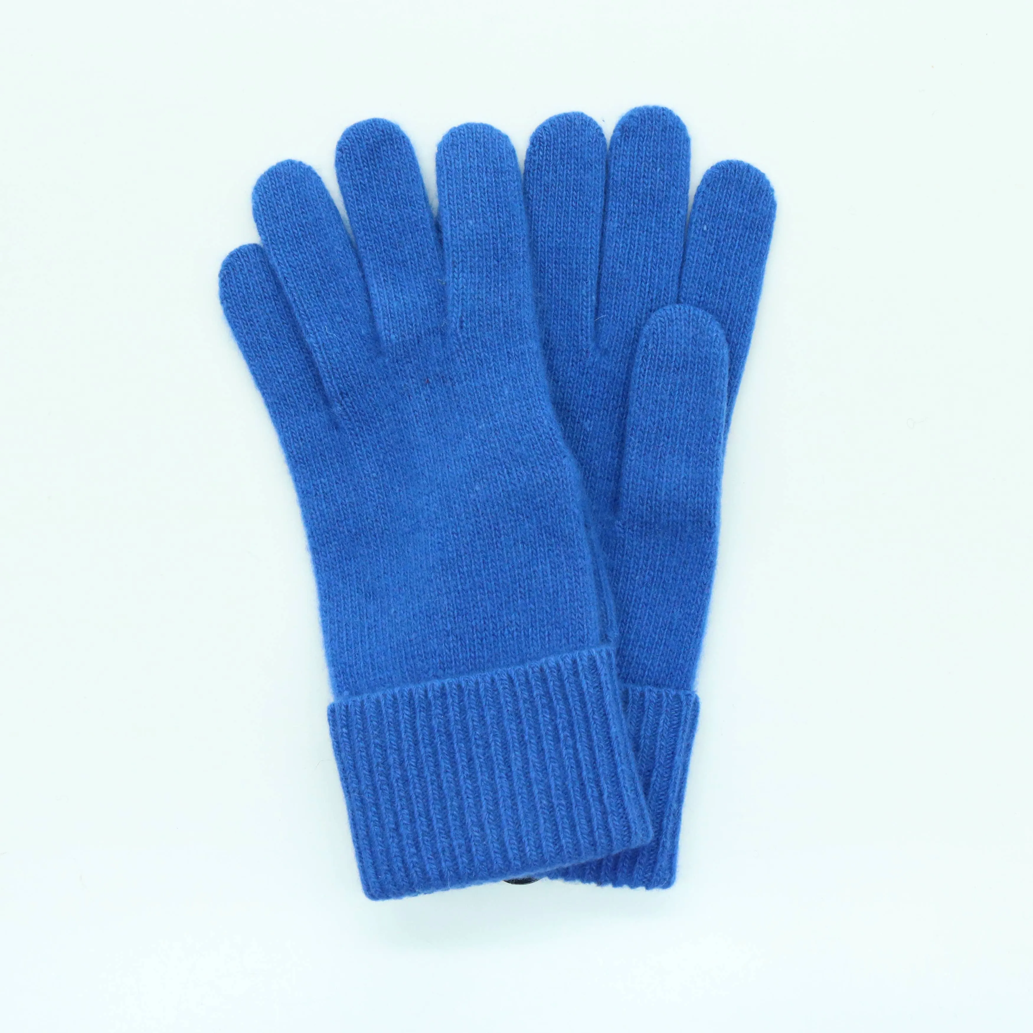 Cashmere Gloves With Ribbed Cuff: SK Purple
