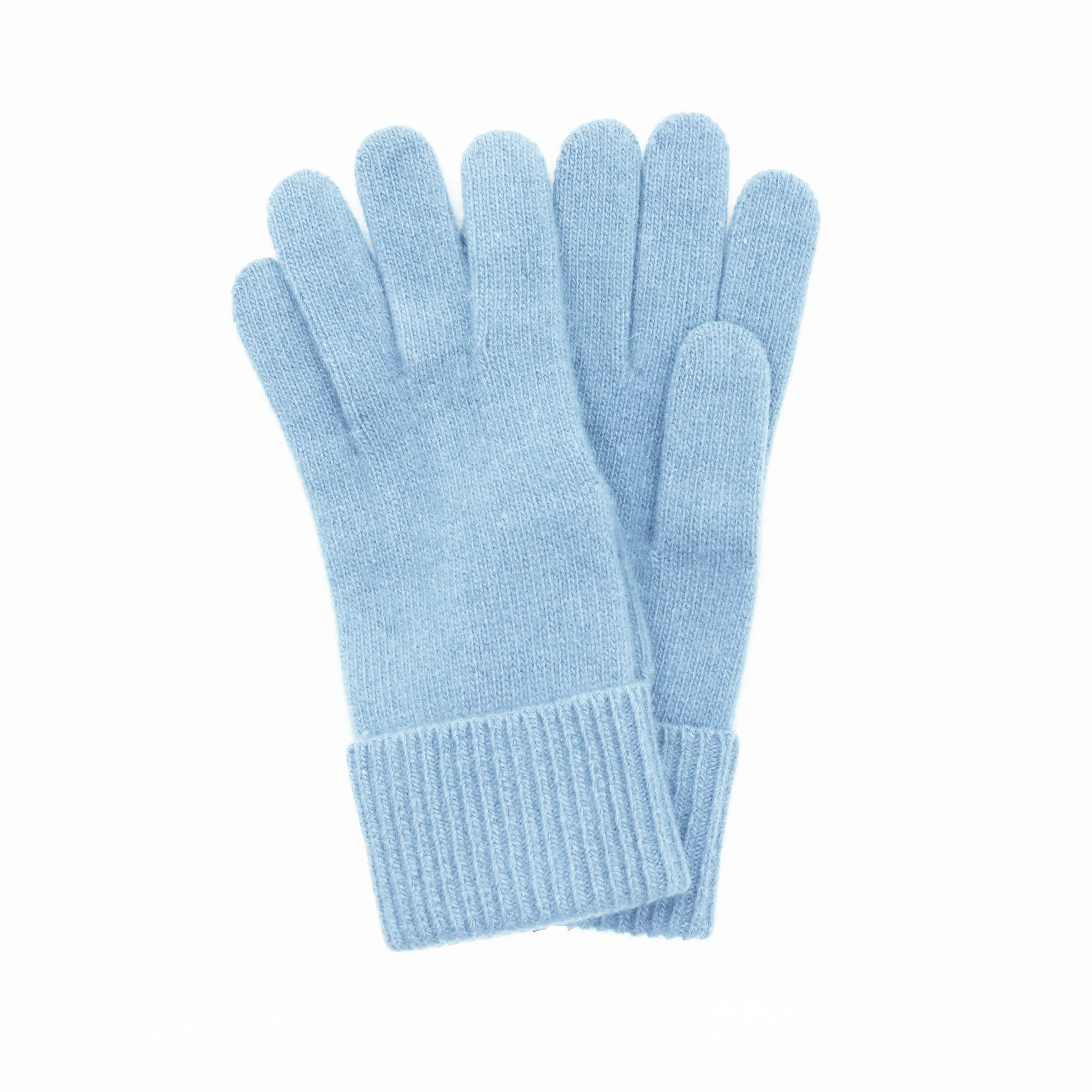 Cashmere Gloves With Ribbed Cuff: SK Purple