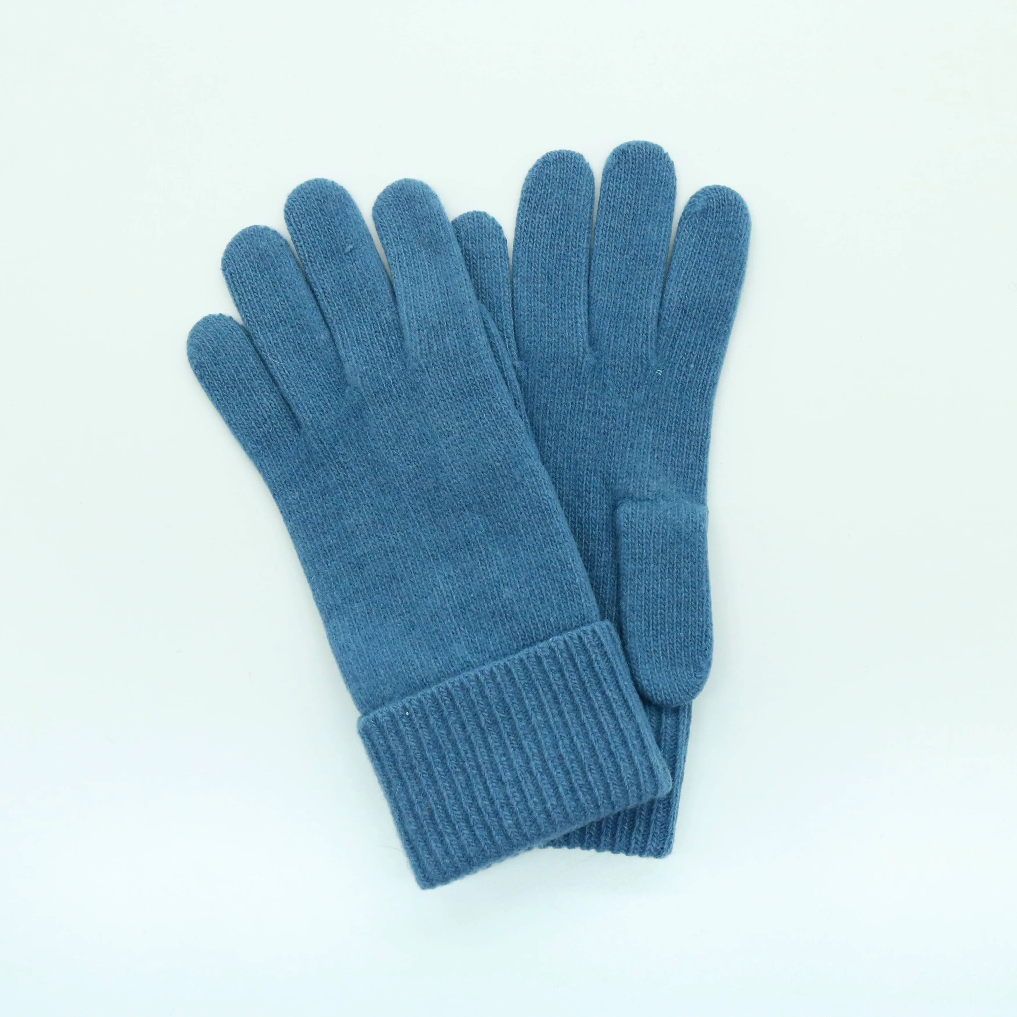 Cashmere Gloves With Ribbed Cuff: SK Purple