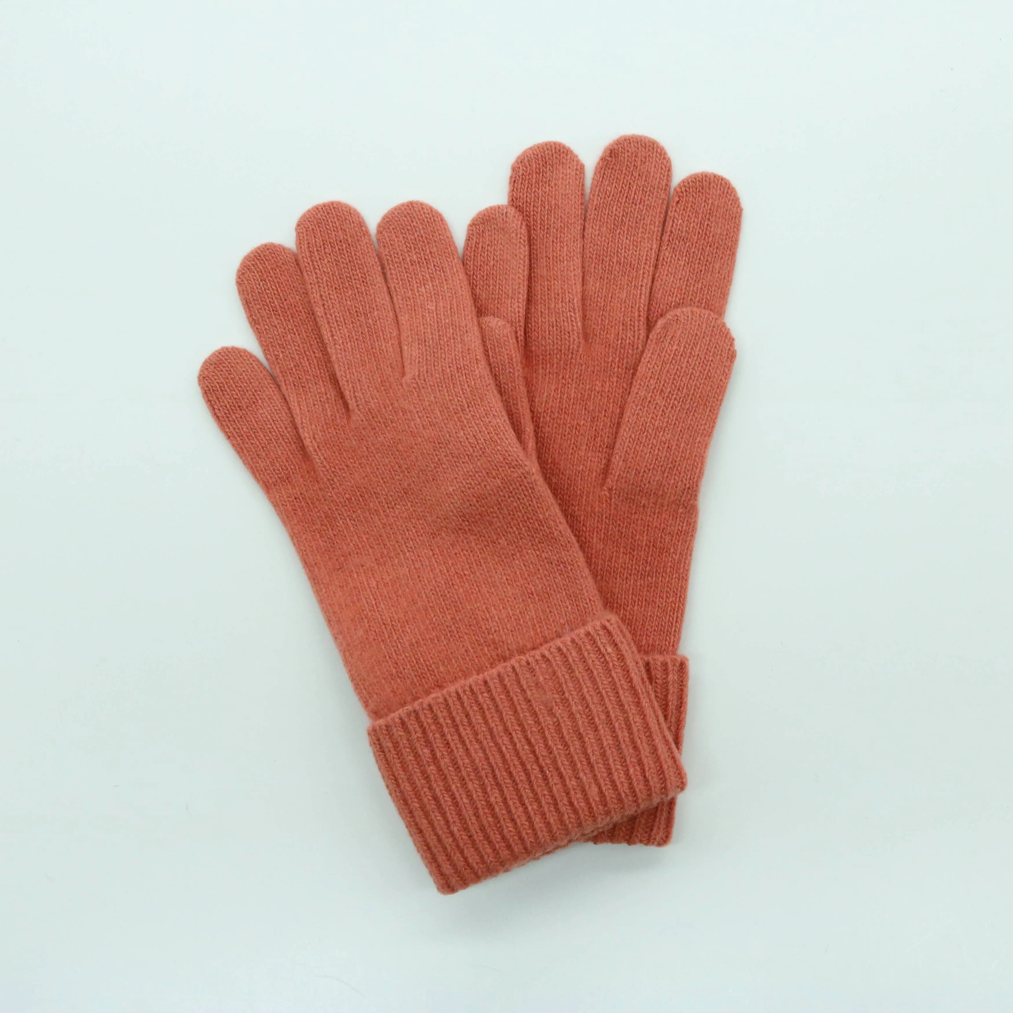 Cashmere Gloves With Ribbed Cuff: SK Purple