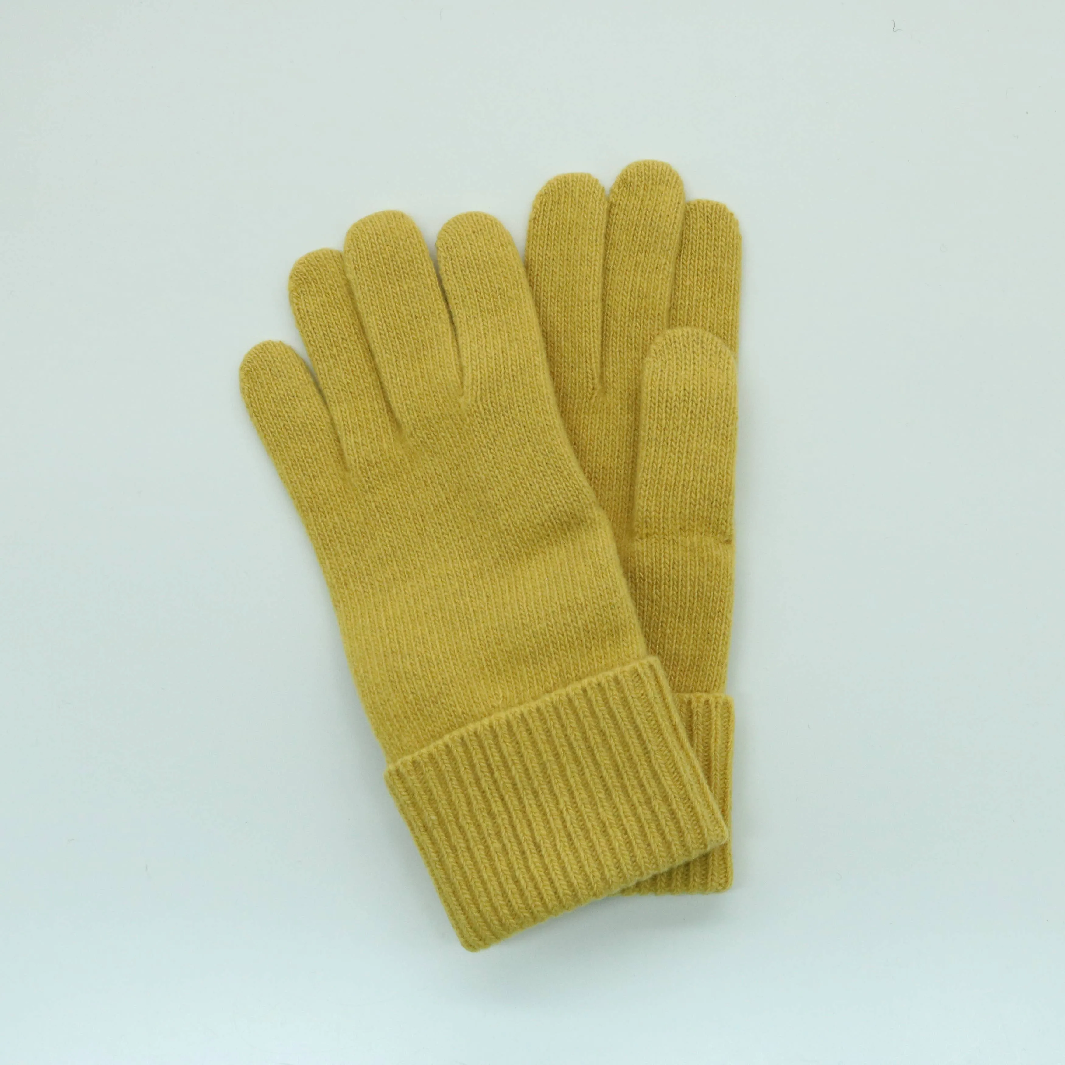 Cashmere Gloves With Ribbed Cuff: SK Purple