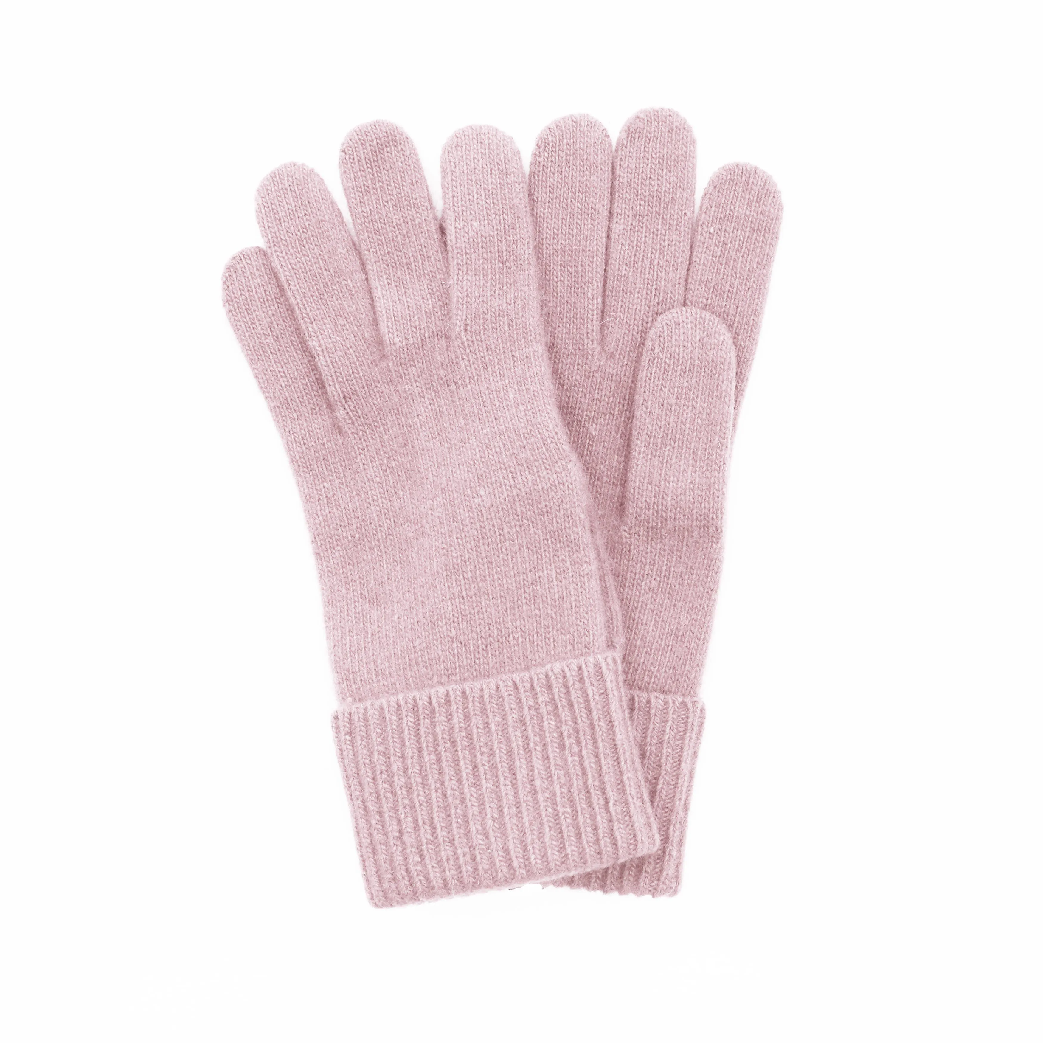 Cashmere Gloves With Ribbed Cuff: SK Purple
