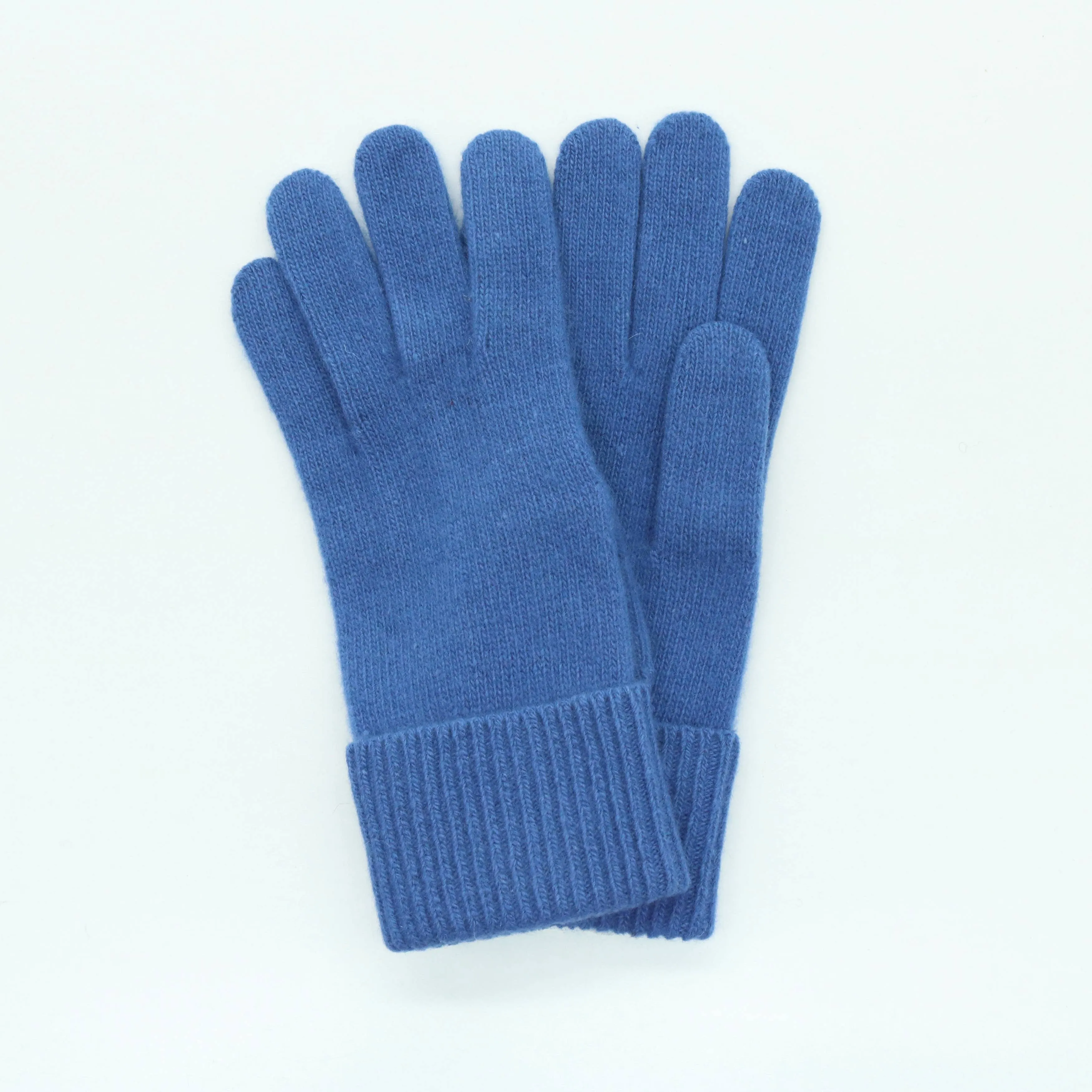 Cashmere Gloves With Ribbed Cuff: SK Purple